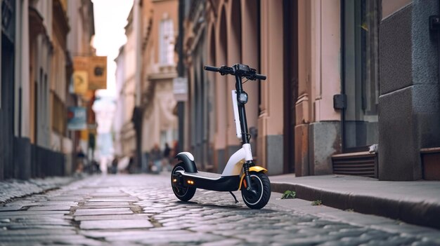 Une photo d'un scooter électrique compact en milieu urbain