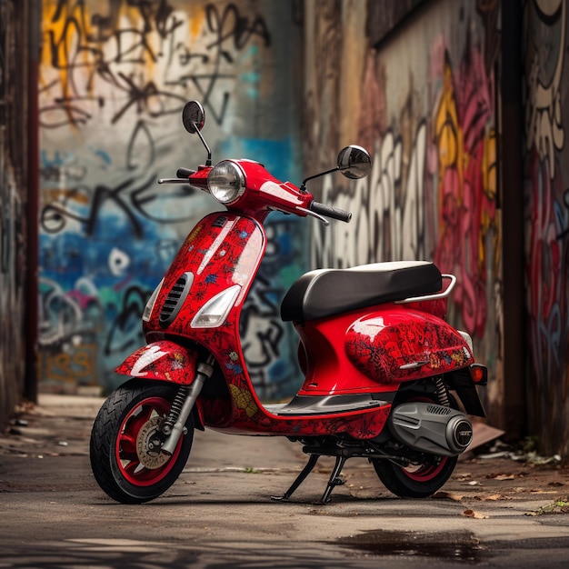 Photo photo de scooter ou de scooter de couleur isolé avec fond