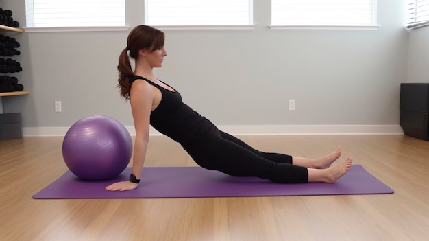 Une photo d'une séance d'entraînement Pilates avec des exercices de renforcement du noyau