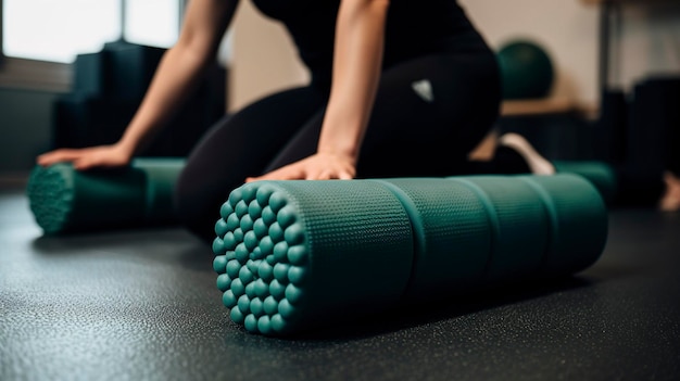 Une photo d'une séance de roulement de mousse pour la récupération musculaire