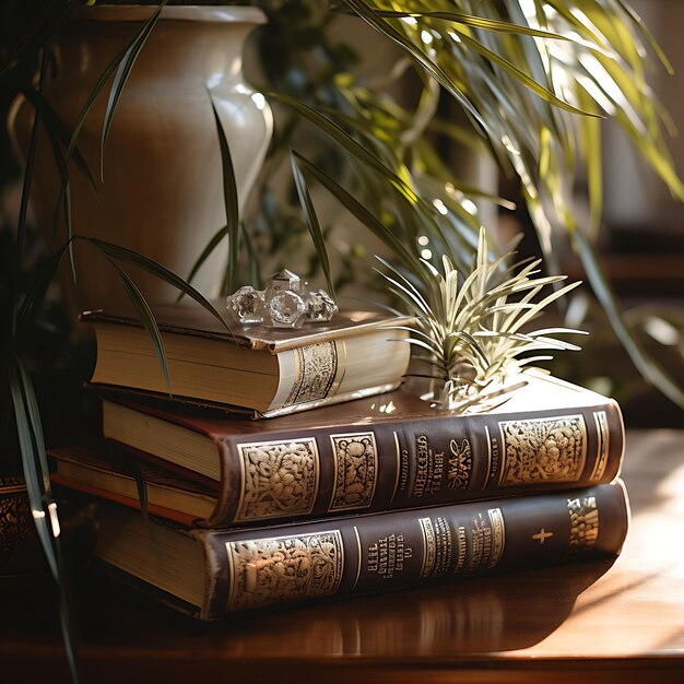 Photo de serre-livres en métal avec croix sacrée et feuille de palmier, vitrines d'art du vendredi saint et du dimanche des Rameaux