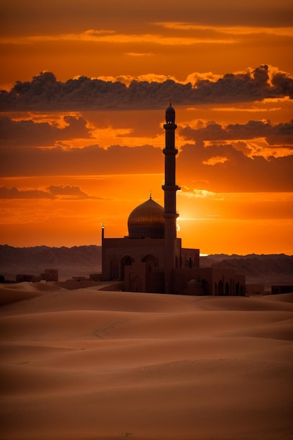 photo shillouette de la mosquée des minarets