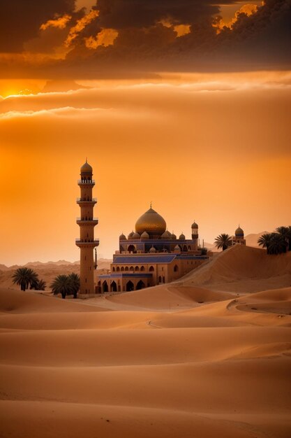 photo shillouette de la mosquée des minarets