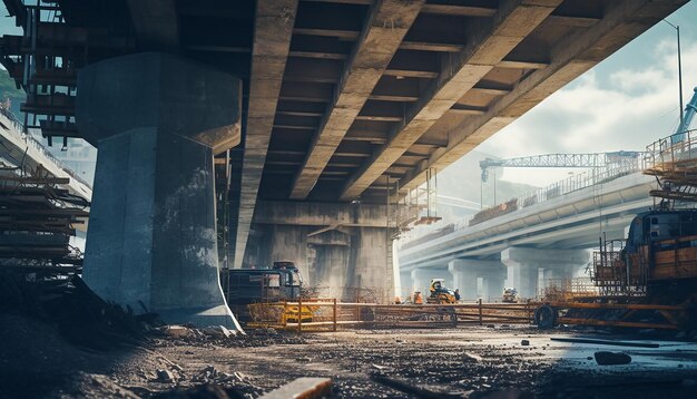 Photo-shoot des travaux de construction de ponts et de viaducs