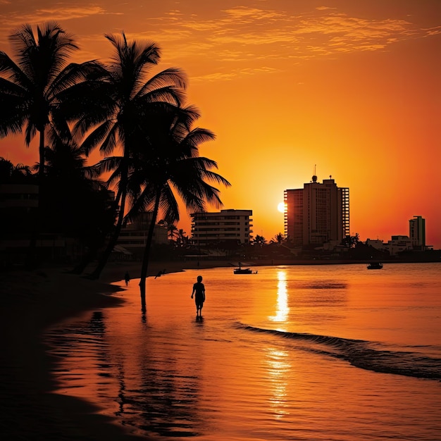 Une photo de la silhouette de Pattaya