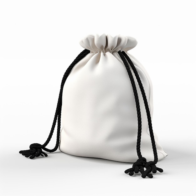 photo simple sac à cordon blanc avec du noir