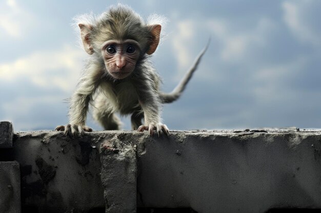 Photo une photo d'un singe dans son habitat naturel