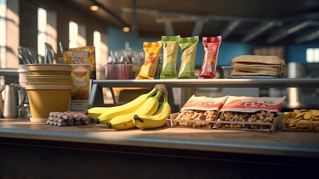 Photo une photo d'un snack-bar sain dans une salle de sport