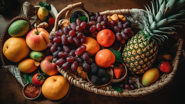 Photo d'une sorte de fruit manky dans une corbeille de fruits