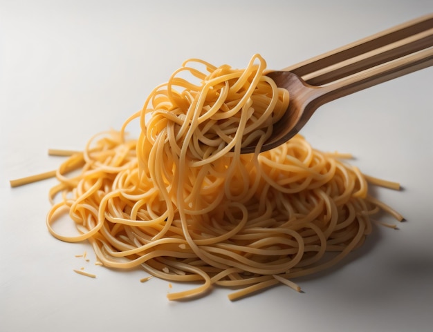 Photo de spaghetti avec fond blanc générative ai