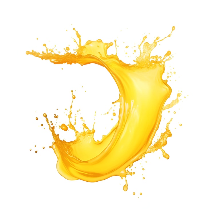 Photo photo splash de délicieux jus de mangue sur un fond blanc
