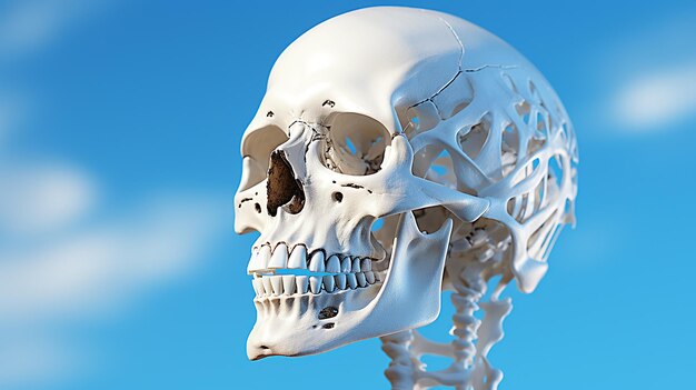 Photo une photo de squelette humain en 3d