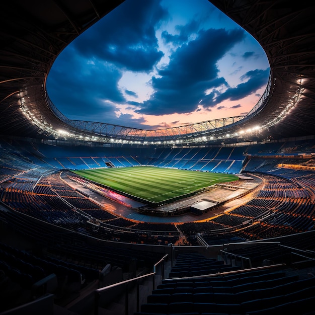 photo d'un stade de foot ultra réaliste