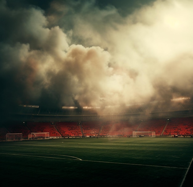 PHOTO DE STADE RÉALISTE AVEC FUMÉE EN 4K