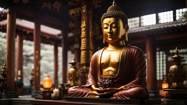 photo de la statue de Bouddha sur l'ancien temple du Japon