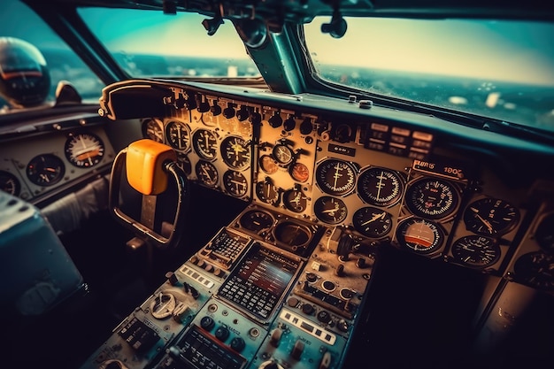 photo de stock du panneau d'instruments de l'avion Photographie de stock générée par l'IA