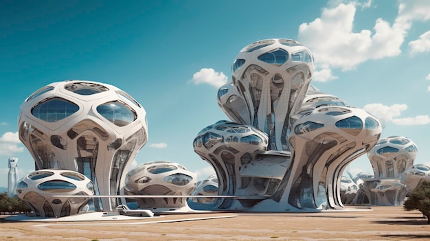 Une photo de structures futuristes