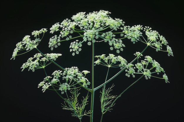 Une photo en studio de l'anethum graveolens en fleurs