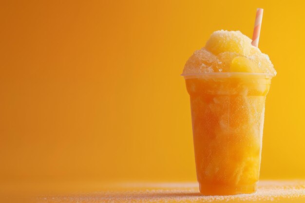 Une photo en studio d'une boisson colorée à base de glace écrasée