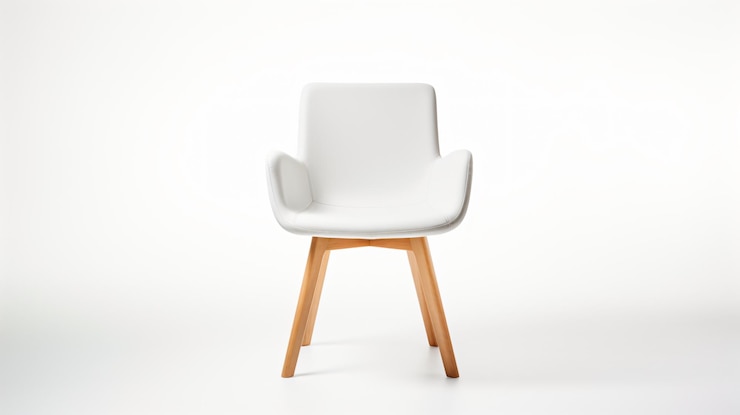 Photo une photo studio d'une chaise élégante avec un dessus blanc et de la lumière