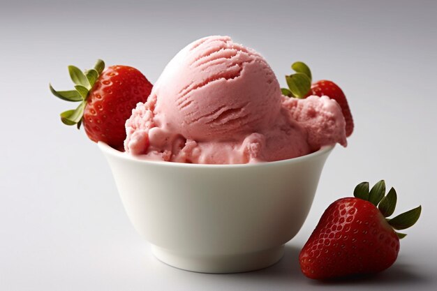 photo de studio de crème glacée à la fraise