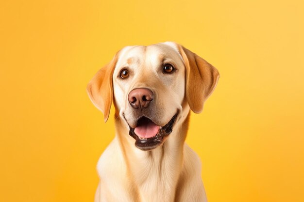 Une photo de studio d'un gentil chien labrador