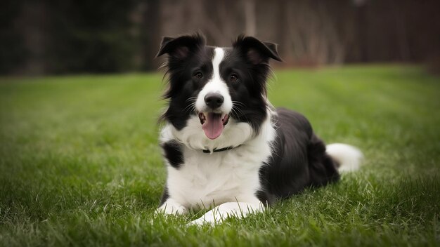 Photo une photo de studio d'un mignon chien border collie