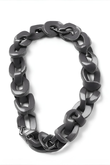 Photo d'un stylé bracelet à chaîne noir et argenté sur un fond blanc propre