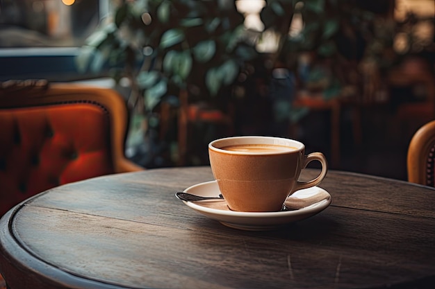Photo de style vintage d'une tasse de café dans un café