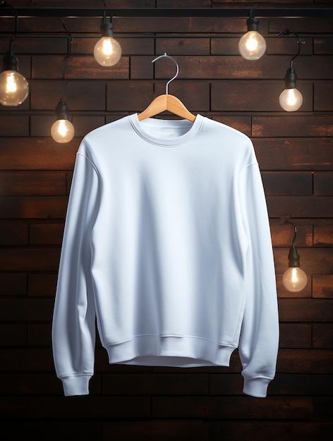 Photo de sweat-shirt en blanc pour le modèle de conception