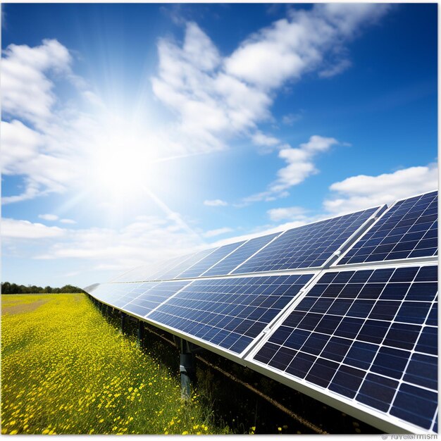 Photo photo de système d'énergie renouvelable avec panneau solaire panneau solar énergie solaire énergie renouvelable