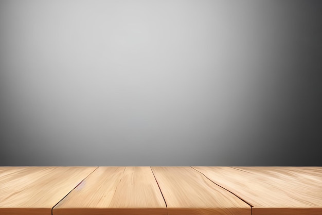 Photo de table en bois vide isolée sur fond blanc