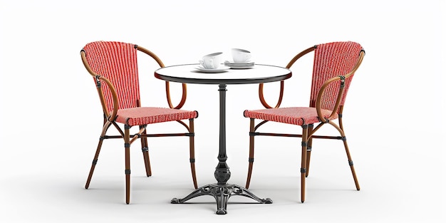 Photo d'une table de café isolée sur un fond blanc