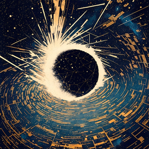 Photo d'un tableau fascinant capturant la beauté énigmatique d'un trou noir dans la vaste étendue