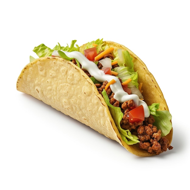 Photo de taco gratuit isolé sur fond blanc