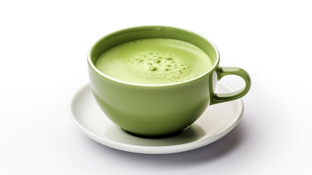 Une photo d'une tasse de thé matcha à la vapeur photo complète