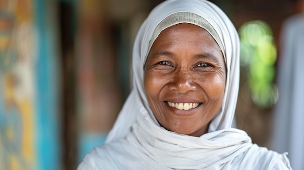 Photo la photo de la tête d'une religieuse souriante