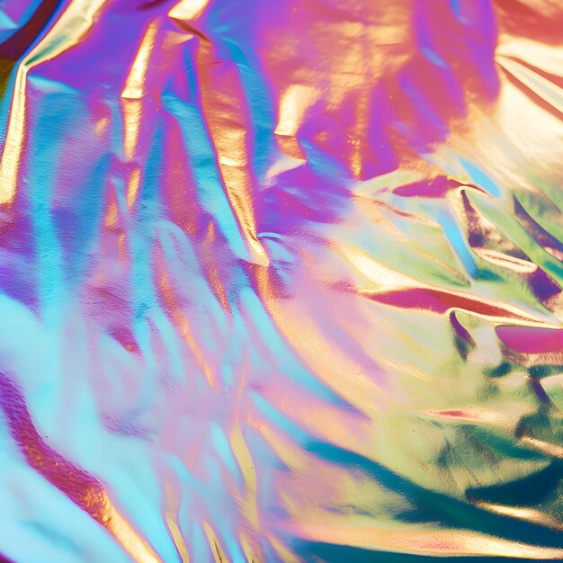 Photo photo texture de fond holographique arc-en-ciel de la feuille avec irrégularités ai générative