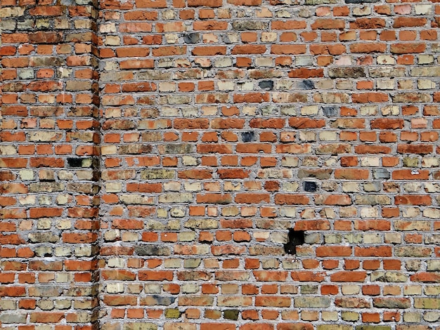 Photo de texture de fond de mur de brique rouge