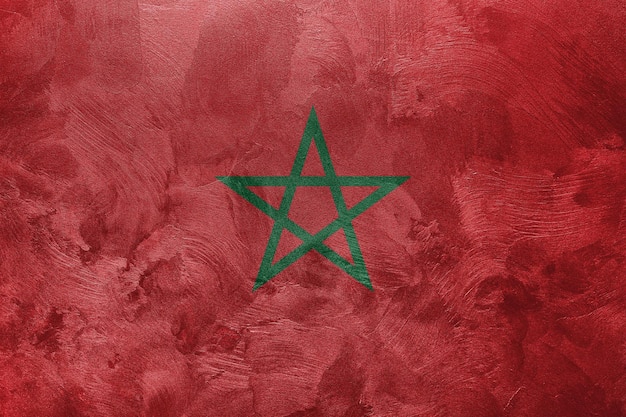 Photo texturée du drapeau du Maroc