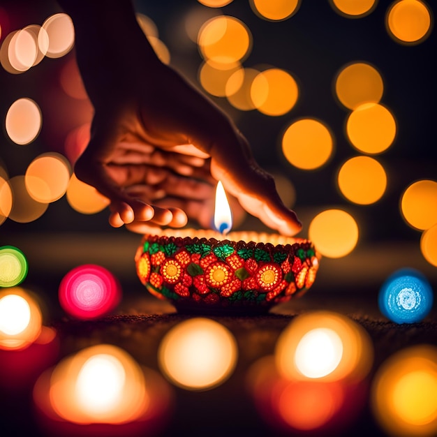 Photo photo de la tradition du festival des lumières de diwali