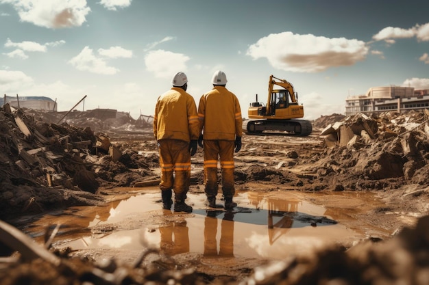 Photo d'un travailleur sur le chantier