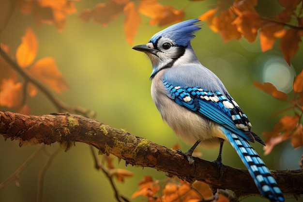 Photo très détaillée d'un oiseau bleu