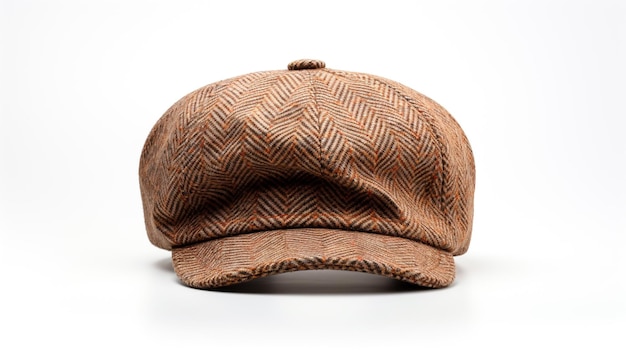 Photo de Tweed Newsboy Cap isolé sur un fond blanc