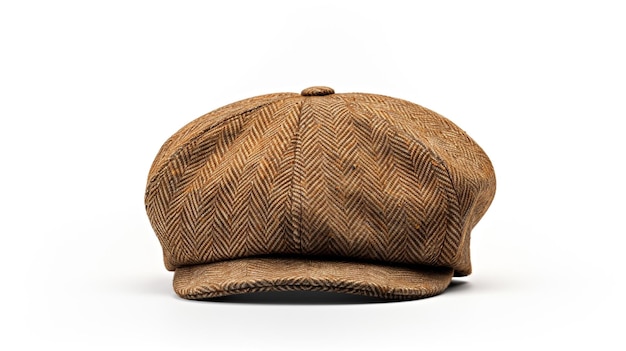 Photo de Tweed Newsboy Cap isolé sur un fond blanc