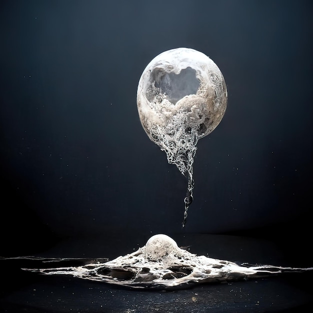 photo ultra réaliste de la lune qui fond