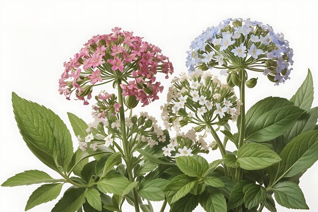 Photo photo valerian valeriana officinalis illustration botanique sur papier blanc les meilleures plantes médicinales