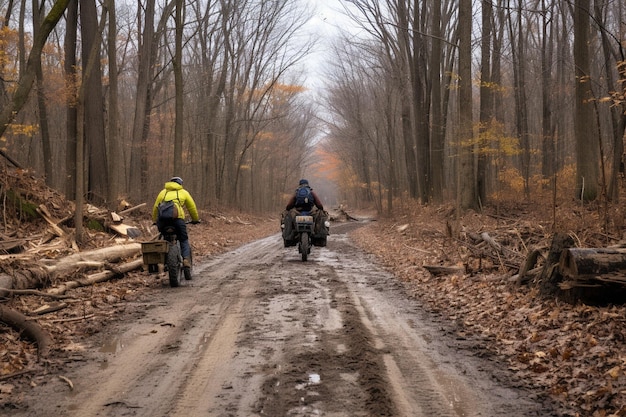 Une photo de vélo sur la route de la saleté