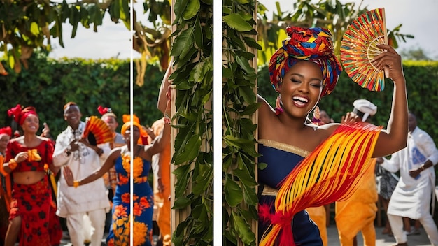 Photo une photo verticale d'une belle femme africaine se sentant très heureuse à propos de quelque chose dans un moo de célébration