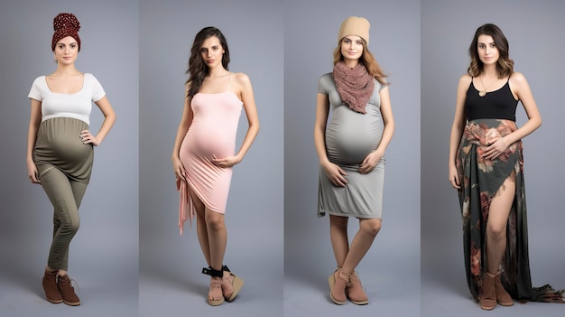 Une photo de vêtements et accessoires de maternité à la mode